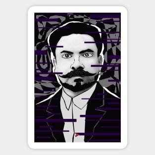 Ruben Dario 2 in Black and White Sticker